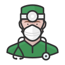 Coronavirus,Male,N-95 mask,Surgeon,White